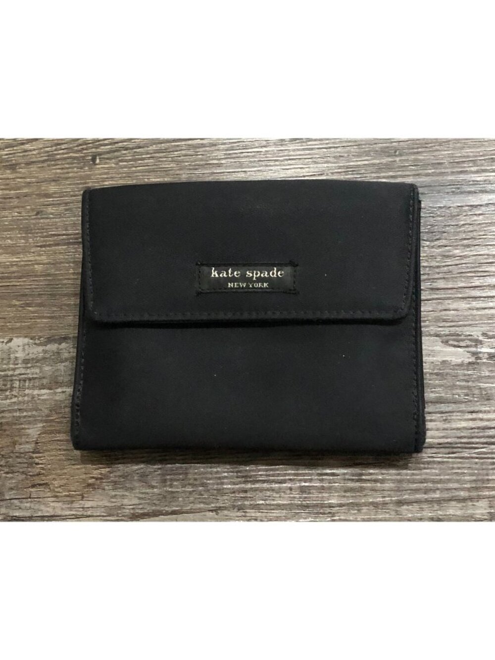 Kate Spade Black Folded Wallet with Logo Patch